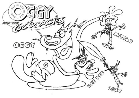 Dibujo de Oggy Divertido para Colorear