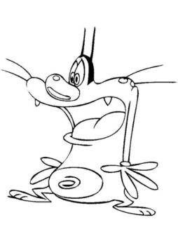 Dibujo de Oggy Grita en Voz Alta para Colorear