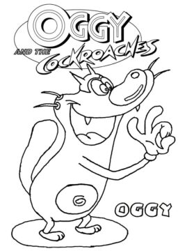 Dibujo de Sonriendo Oggy para Colorear