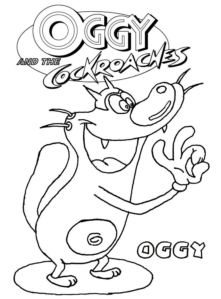 Dibujo de Sonriendo Oggy para Colorear