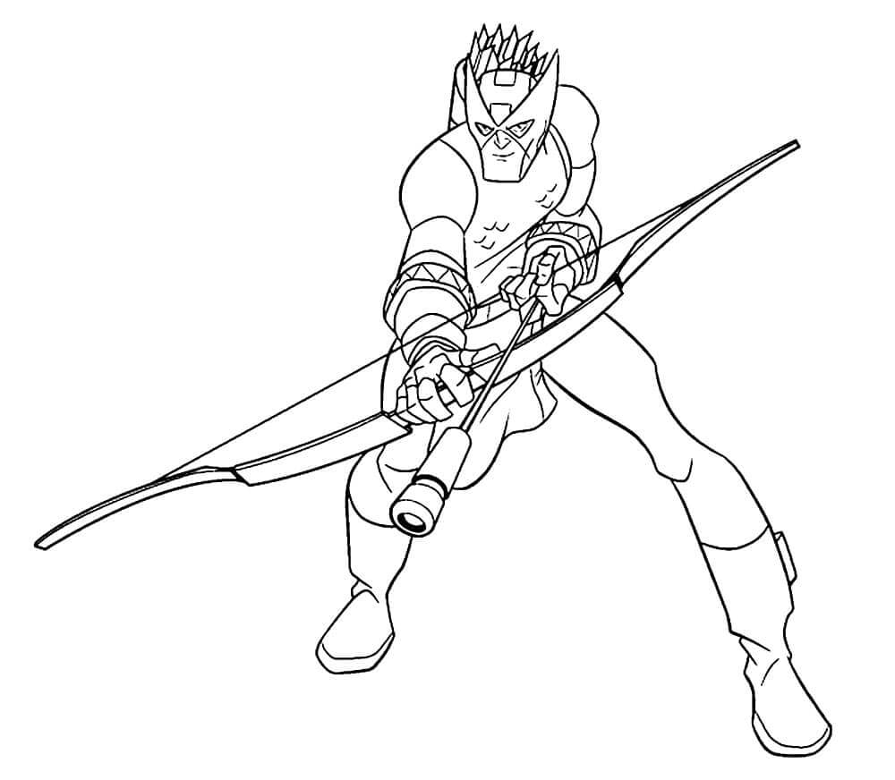 Dibujo de Bonito Dibujo Animado de Hawkeye para Colorear