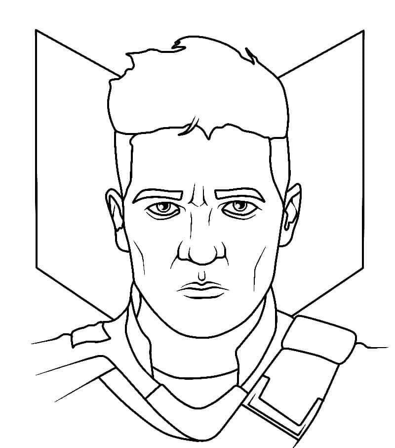 Dibujo de Cara Hawkeye para Colorear