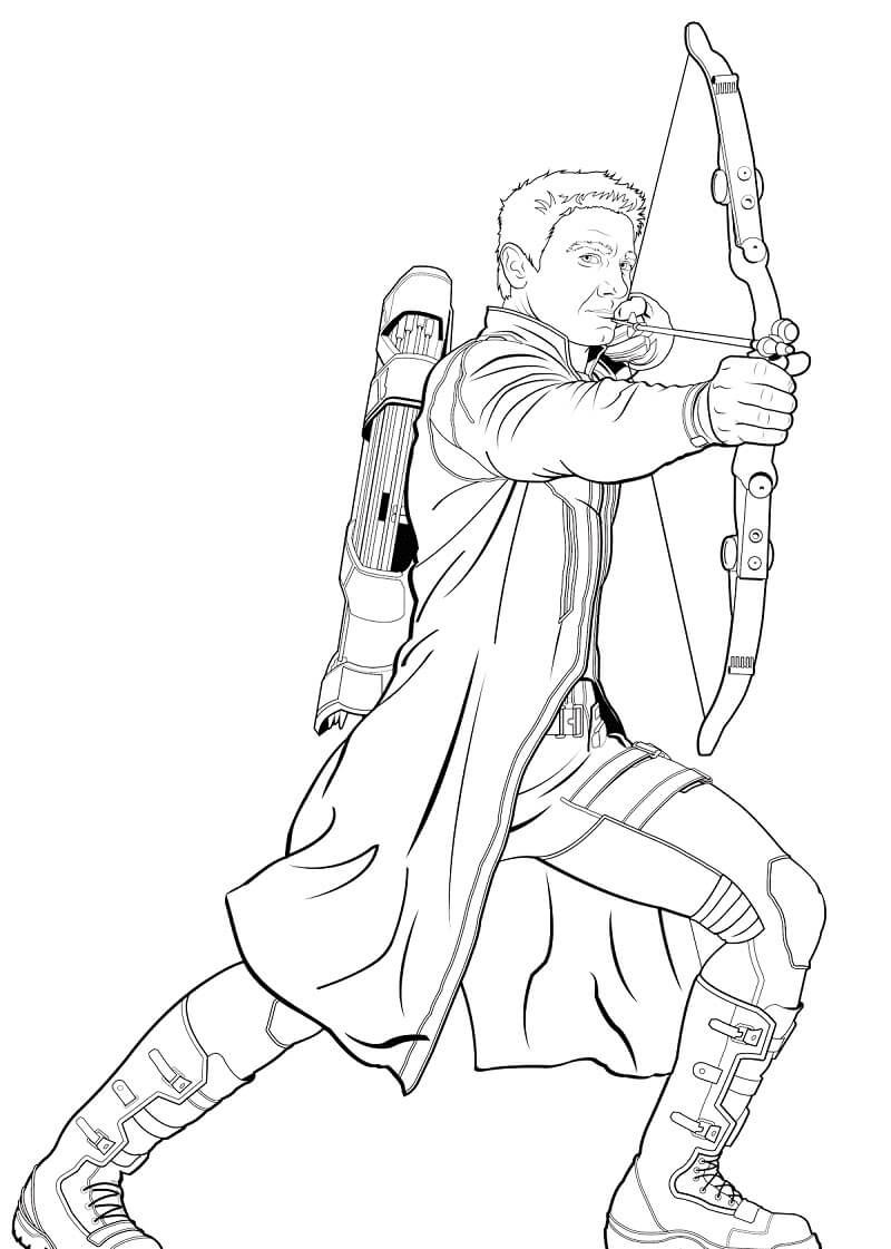 Dibujo de Clint Barton Sosteniendo Arco para Colorear