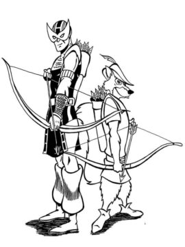Dibujo de Robin Hood y Hawkeye para Colorear