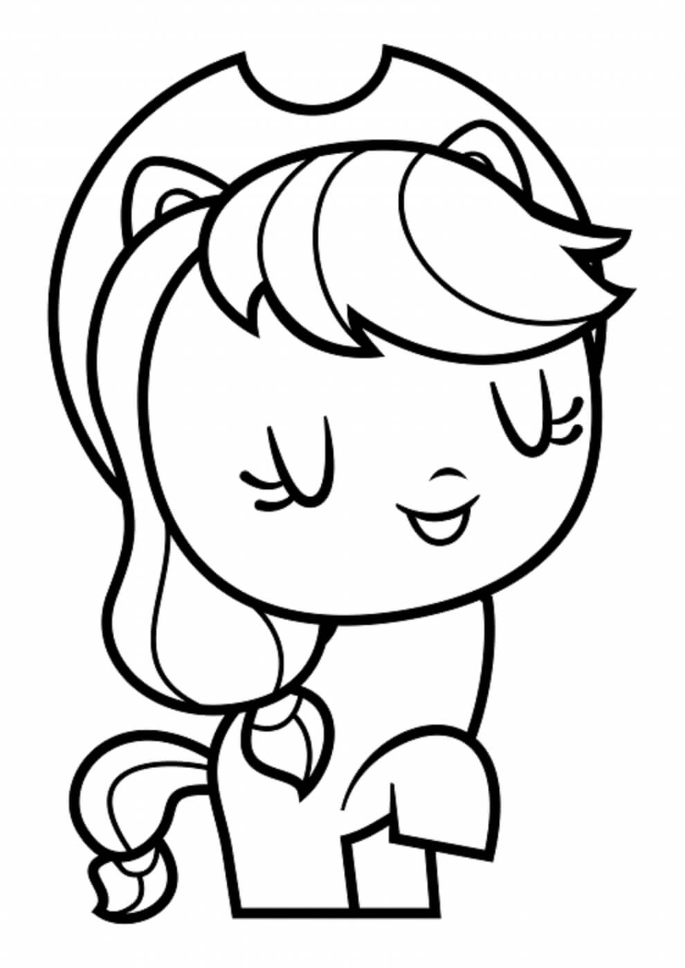 Dibujo de Applejack con los Ojos Cerrados para Colorear