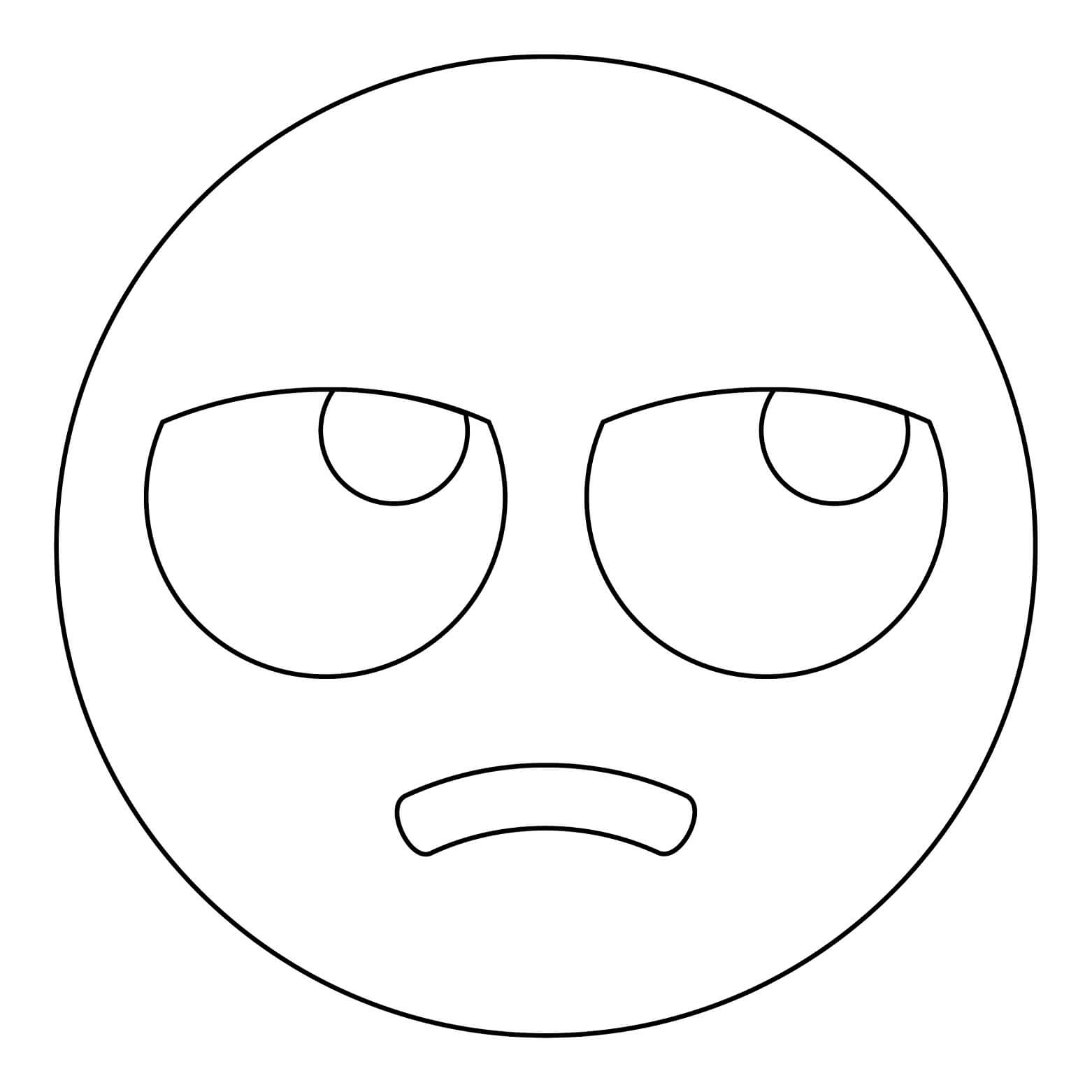 Dibujo de Cara con Ojos Rodantes para Colorear
