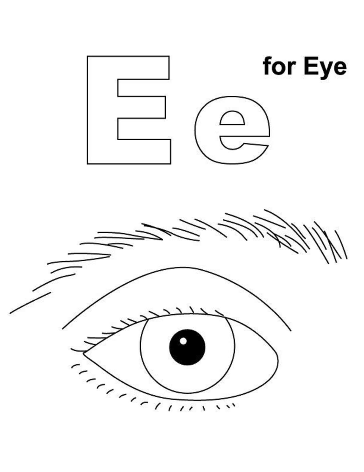 Dibujo de Dos e para Ojo para Colorear