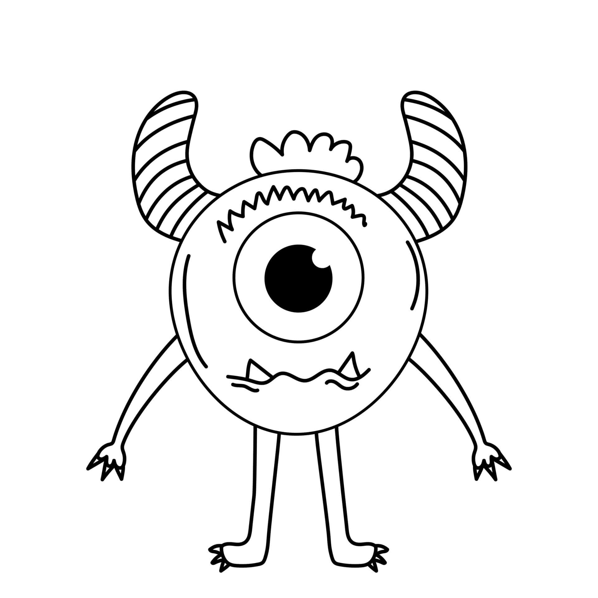 Dibujo de Monstruo Lindo con Ojo Grande para Colorear