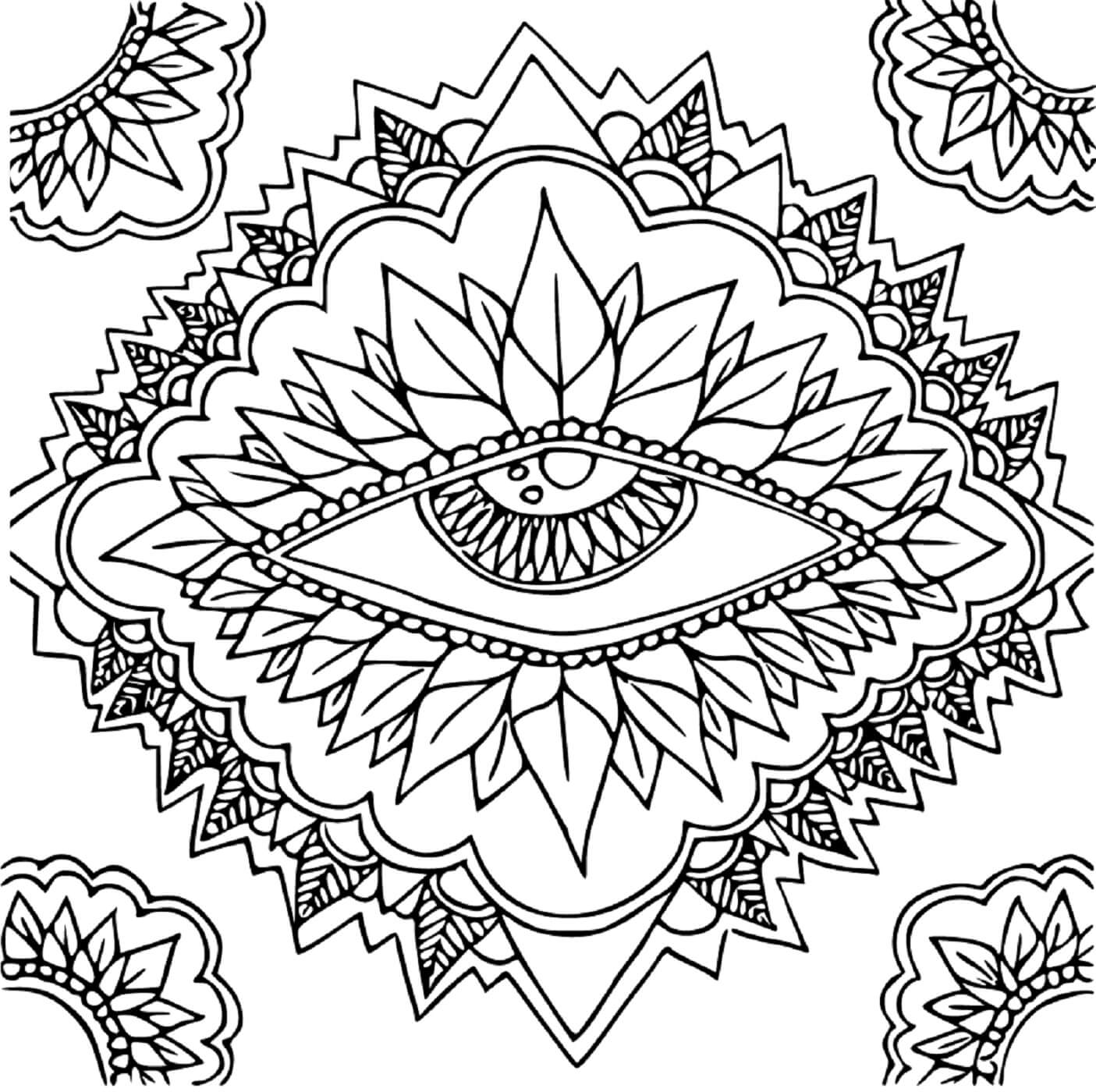 Dibujo de Ojo Zentangle para Colorear