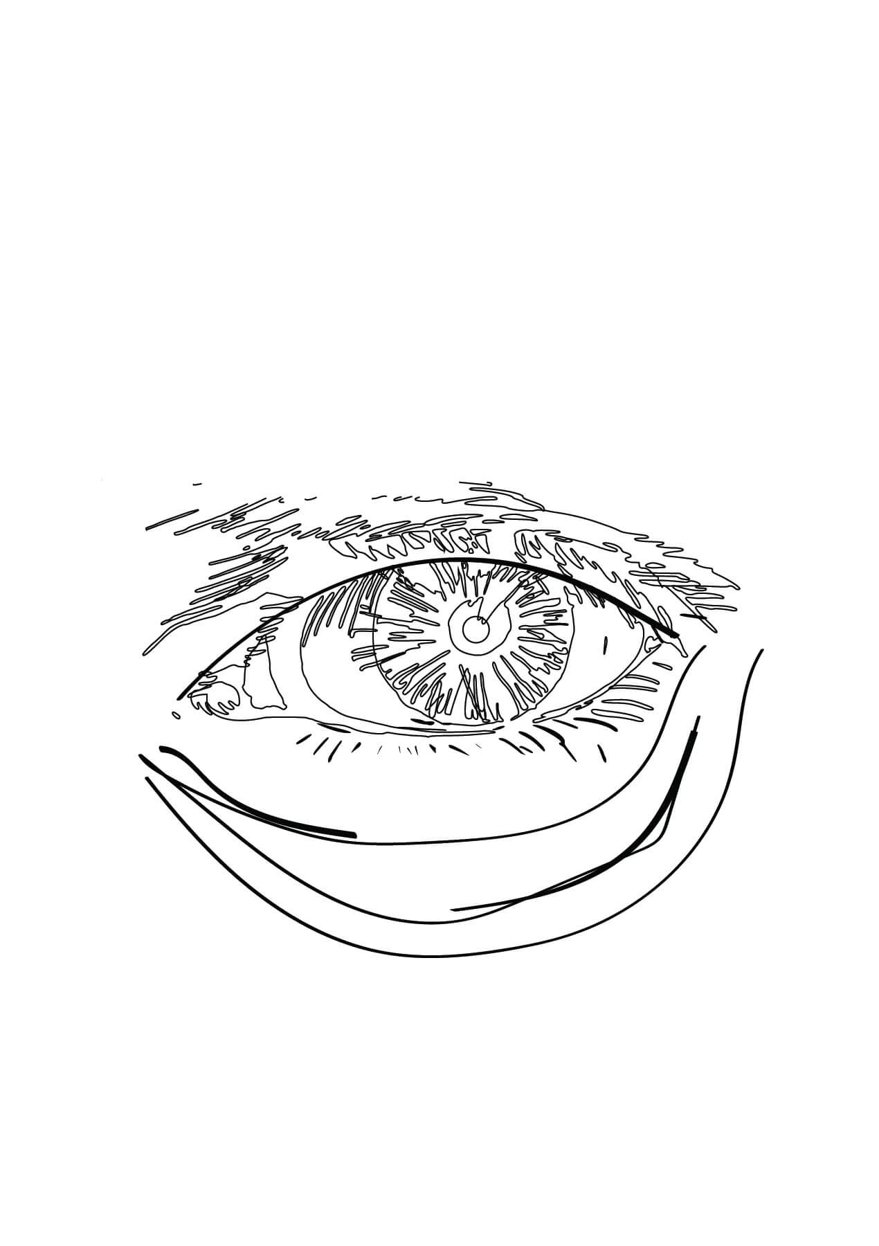 Dibujo de Ojo de Anciano para Colorear