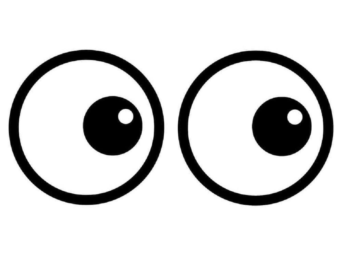 Dibujo de Ojos de Dibujos Animados para Colorear