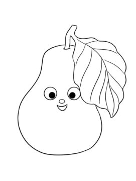 Dibujo de Pera con Ojos para Colorear