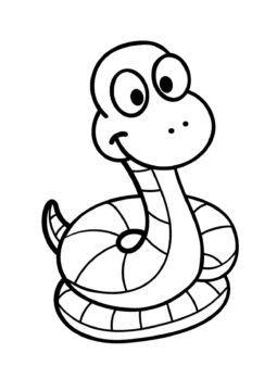 Dibujo de Serpiente con Ojos Grandes para Colorear