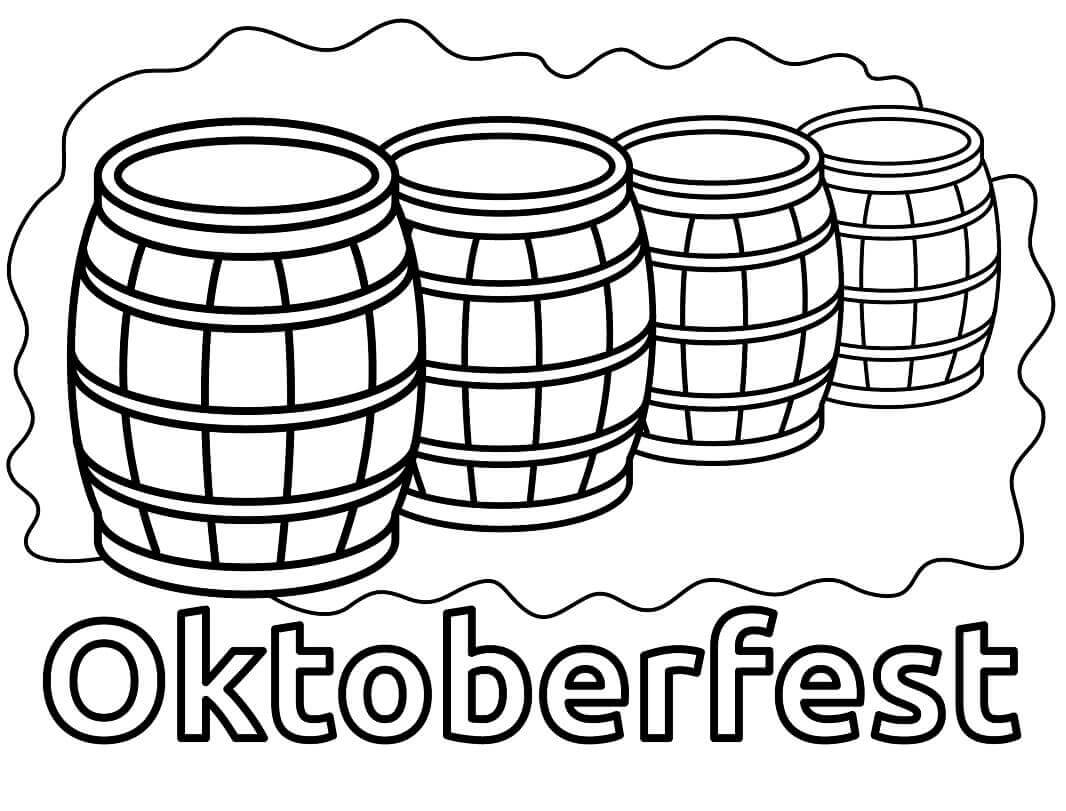 Dibujo de Barriles de Cerveza para Colorear