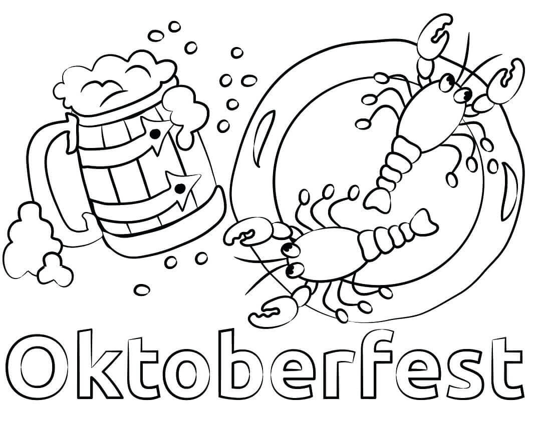 Dibujo de Beer Oktoberfest And Seafood Png para Colorear