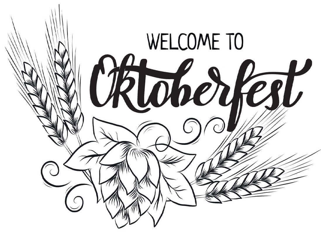 Dibujo de Bienvenido a la Oktoberfest para Colorear