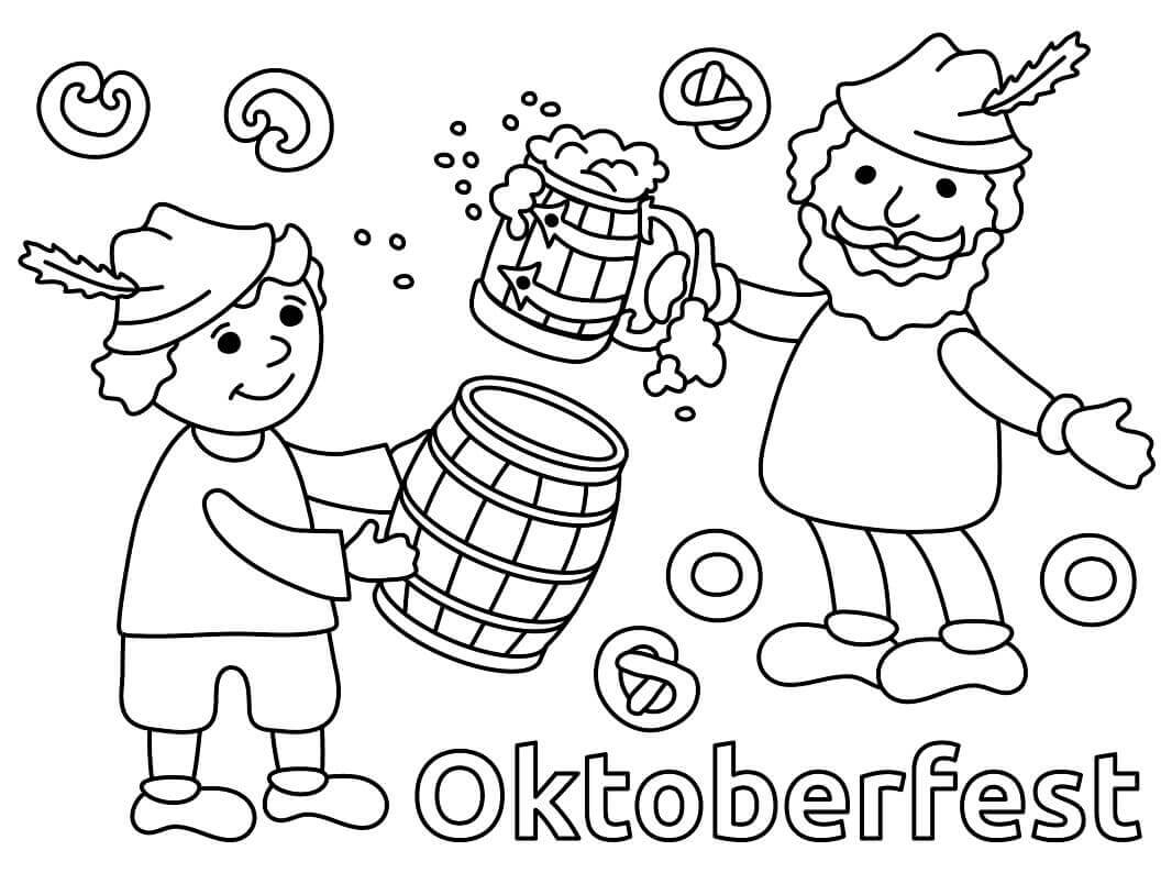 Dibujo de Cerveza Oktoberfest para Colorear