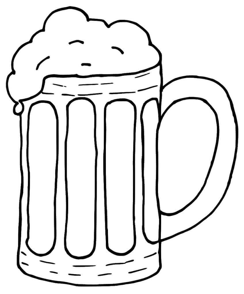 Dibujo de Jarras de Cerveza Saludos para Colorear
