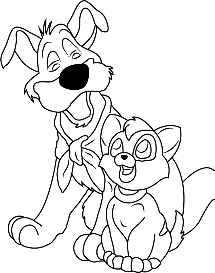 Dibujo de Dodger y Oliver para Colorear