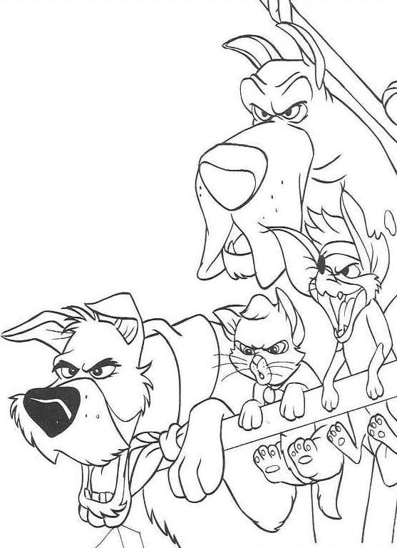 Dibujo de Oliver Enojado y compañía para Colorear