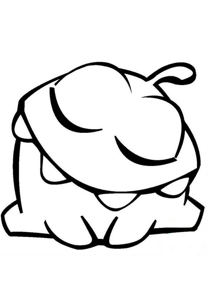 Dibujo de Om Nom Durmiendo para Colorear