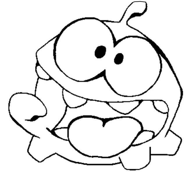 Dibujo de Om Nom Riendo para Colorear