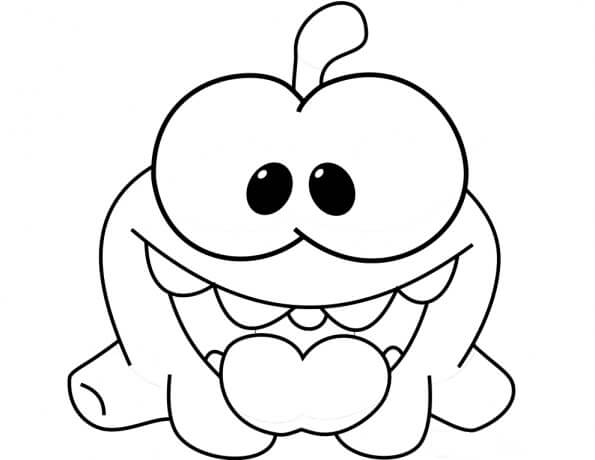 Dibujo de Om Nom Sentado para Colorear