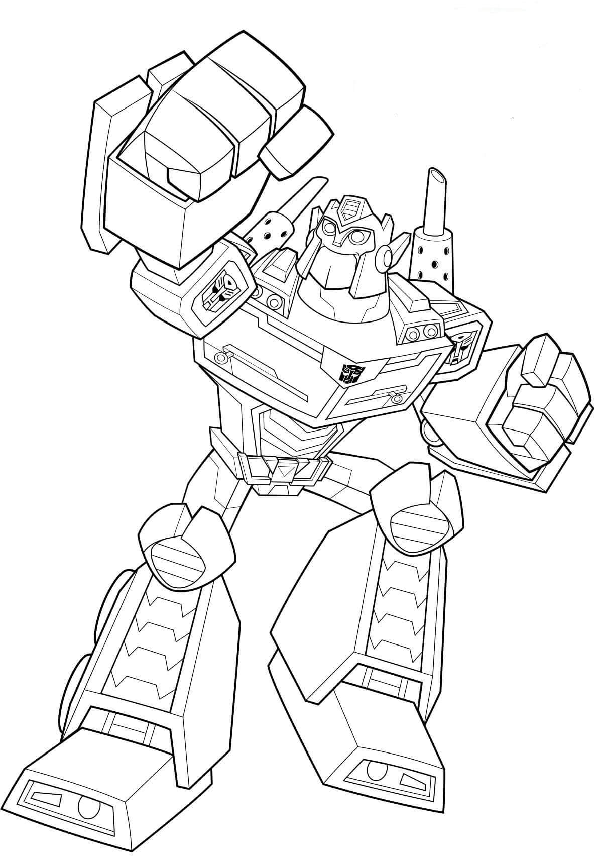 Dibujo de Bots de Rescate Optimus Prime para Colorear