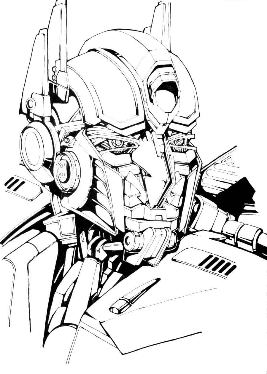 Dibujo de Cara Optimus para Colorear