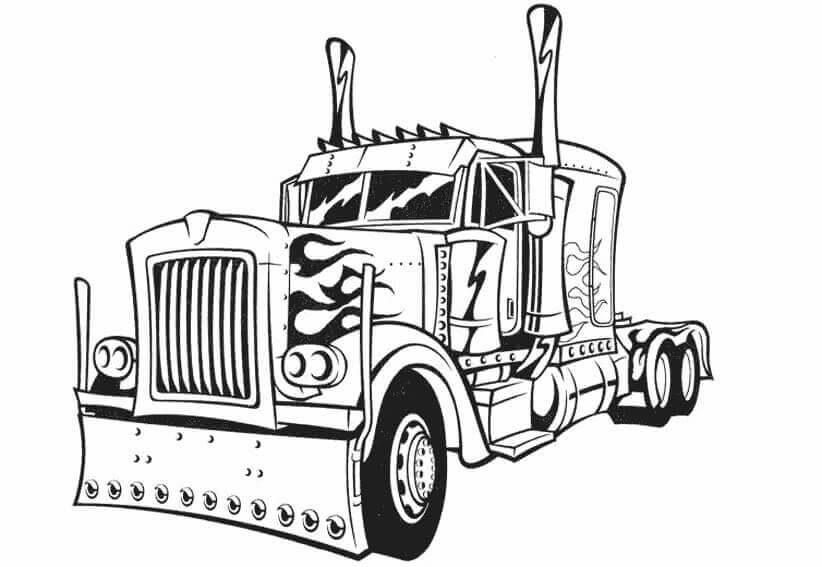 Dibujo de Coche Optimus para Colorear