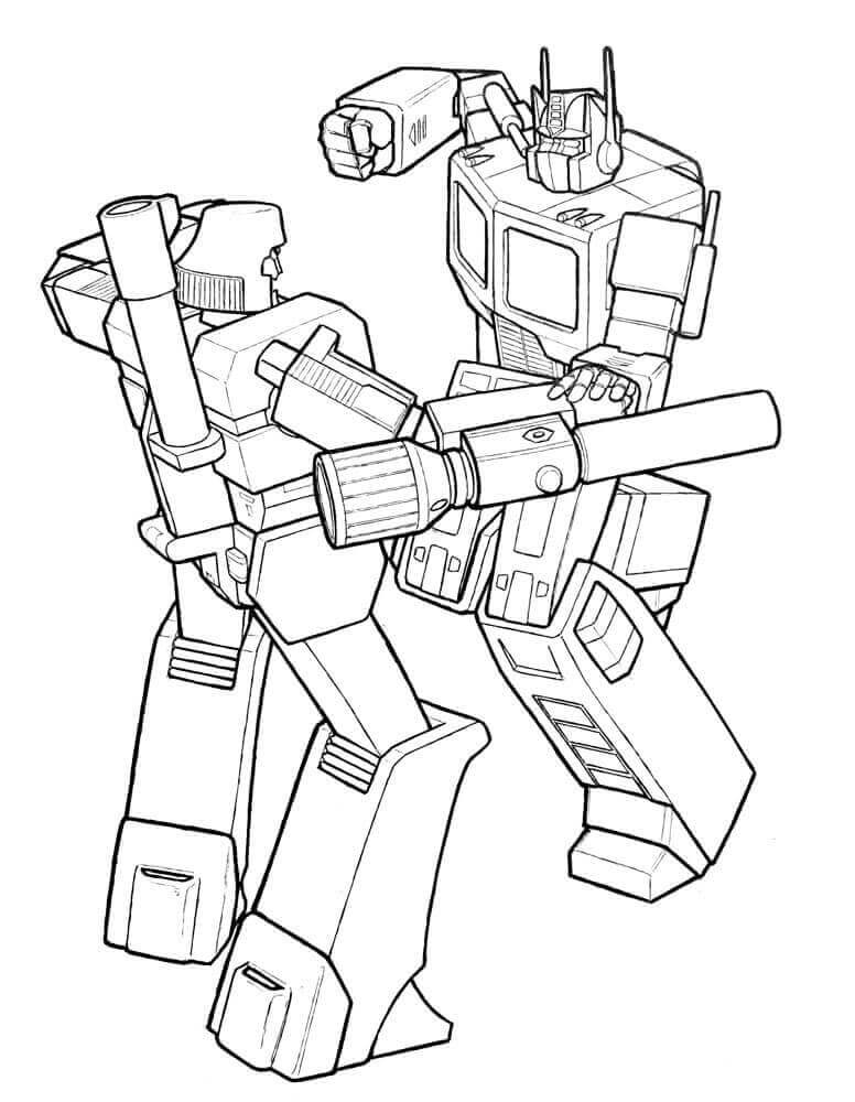 Dibujo de Megatron y Optimus Prime para Colorear