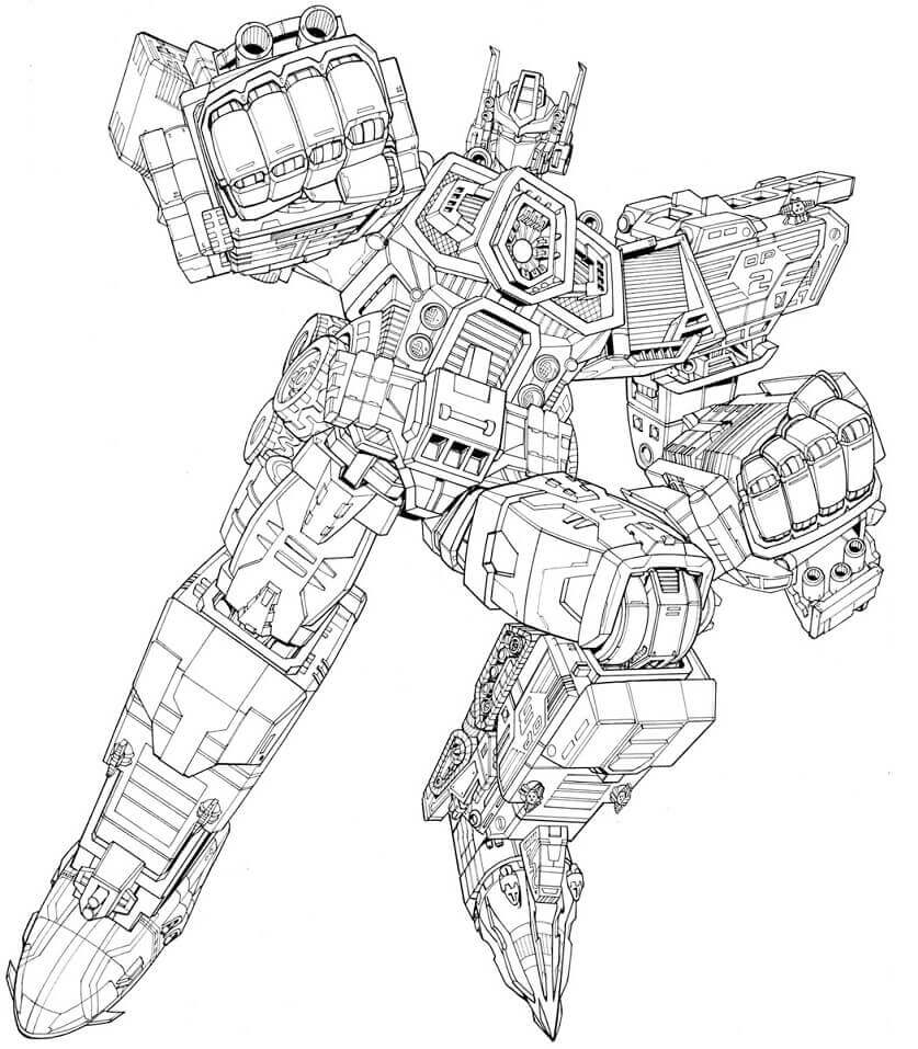 Dibujo de Optimus Fuerte para Colorear