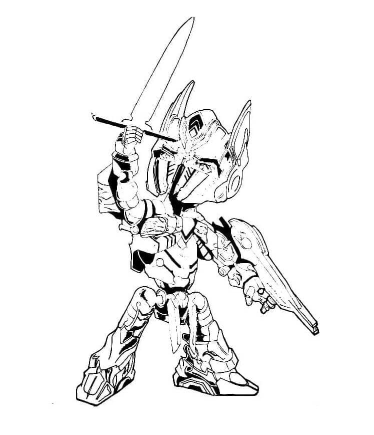 Dibujo de Optimus Prime Chibi para Colorear