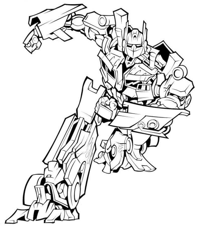 Dibujo de Optimus Prime Corriendo para Colorear