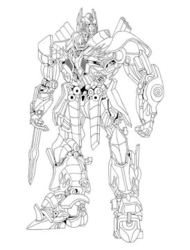 Dibujo de Optimus Prime Guerrero para Colorear
