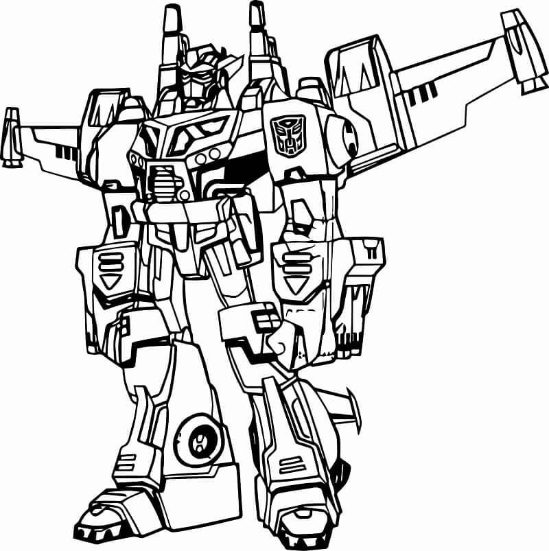 Dibujo de Optimus con Sistema de Vuelo para Colorear