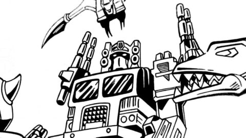 Dibujo de Optimus y Dinobots para Colorear
