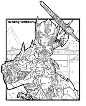 Dibujo de Optimus y Grimlock para Colorear