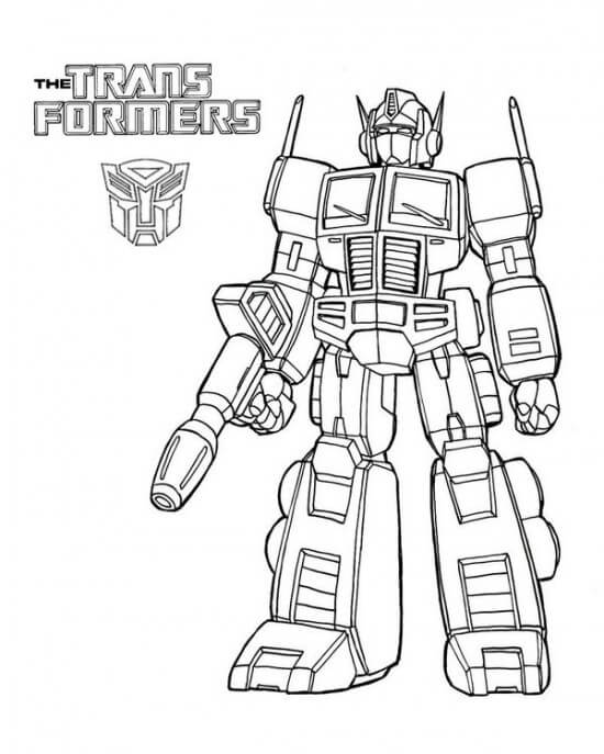 Dibujo de Transformadores Optimus Prime para Colorear