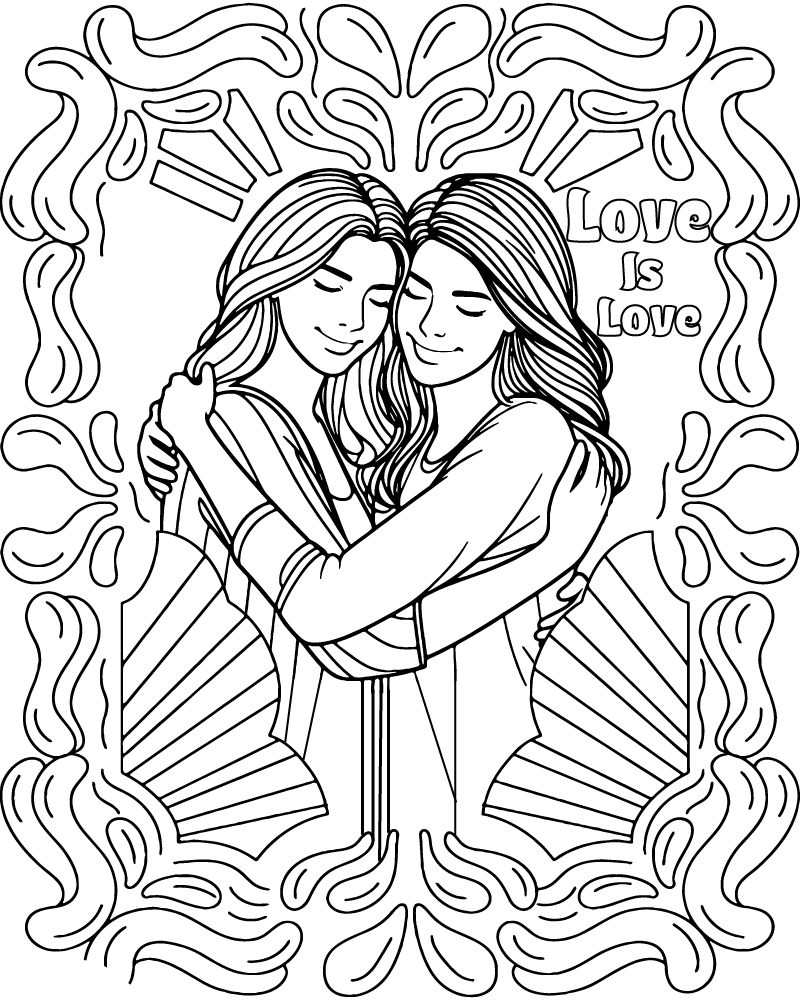 Dibujo de Love Is Love Coloring Page para Colorear