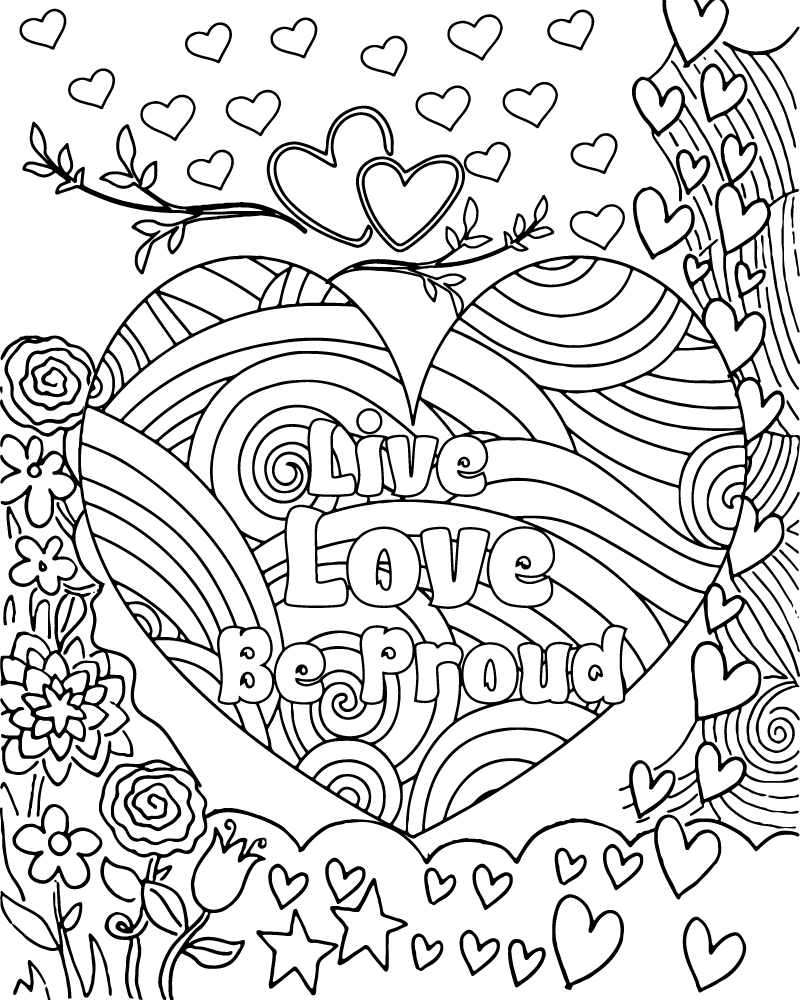 Dibujo de Pride Heart Coloring Page para Colorear