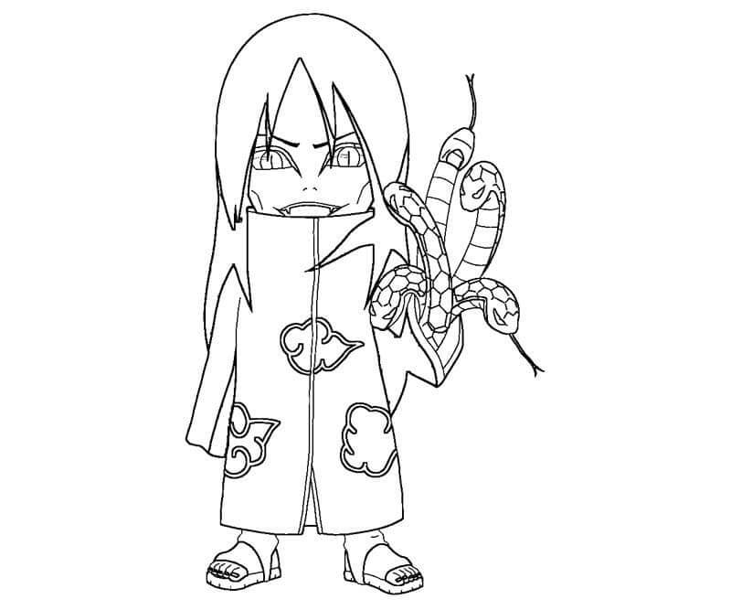 Dibujo de Akatsuki Chibi Orochimaru para Colorear
