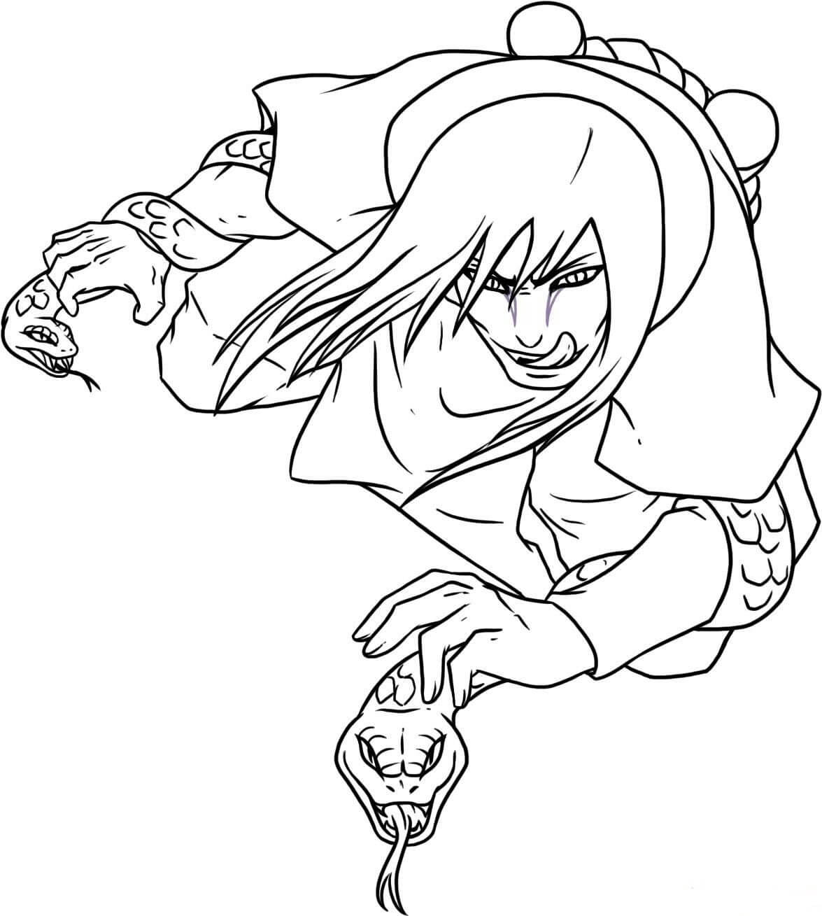 Dibujo de Ataque Orochimaru para Colorear