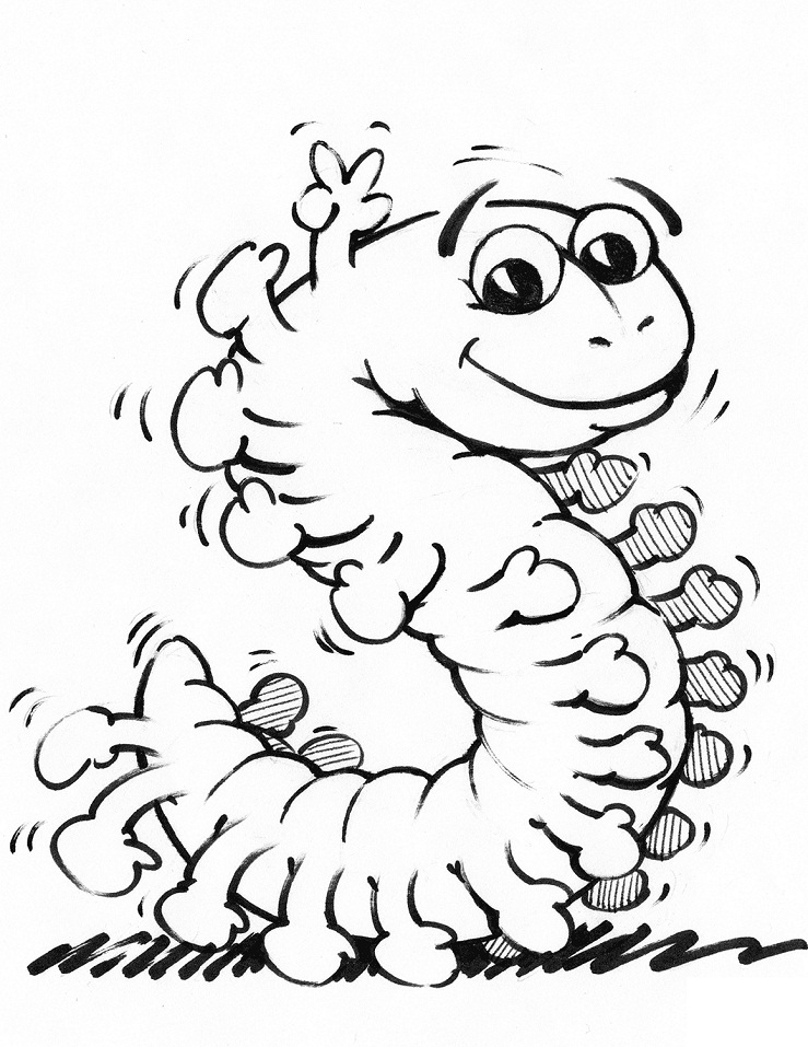 Dibujo de Dibujar Manos de Oruga para Colorear