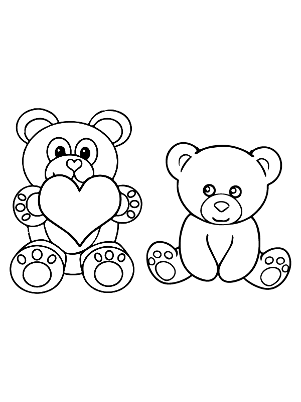 Dibujo de Cute Teddy Bear Valentines Coloring Pagespng para Colorear