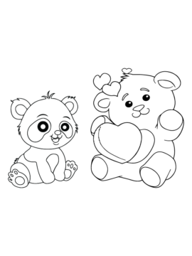 Dibujo de Mom And Daughter Teddy Bear Valentines Coloring Pagespng para Colorear