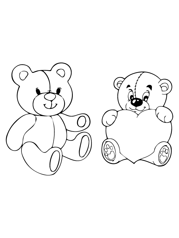 Dibujo de Romantic Teddy Bear Valentines Coloring Pagespng para Colorear