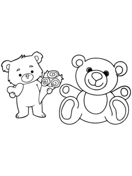 Dibujo de Teddy Bear Love Coloring Pagespng para Colorear