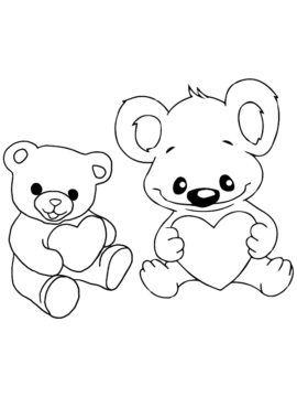 Dibujo de Valentine S Day Teddy Bear With Hearts Coloring Pagespng para Colorear