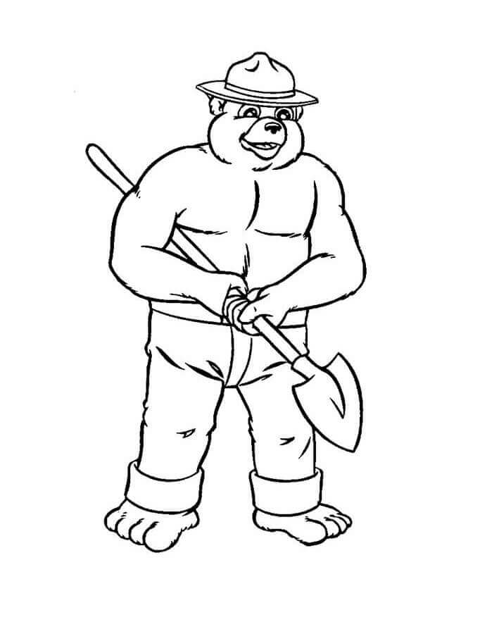 Dibujo de Oso Ahumado Divertido para Colorear